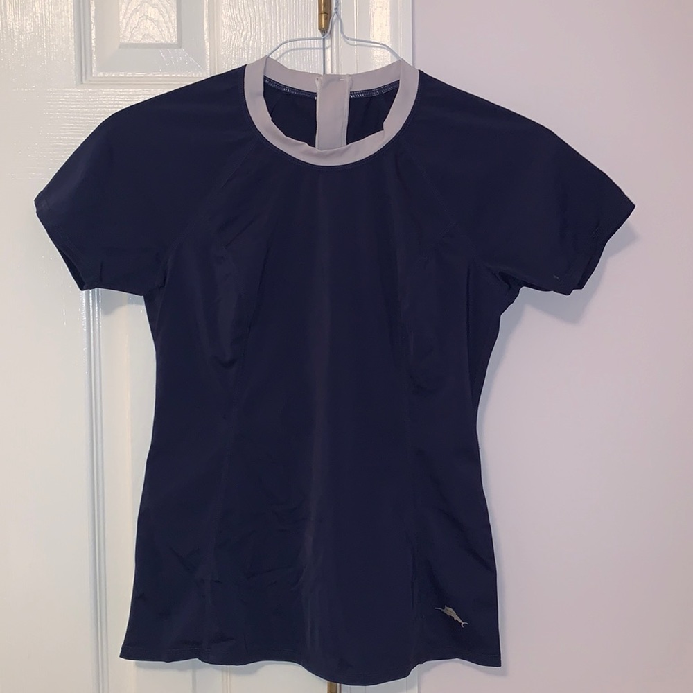 Navy Short Sleeve Top